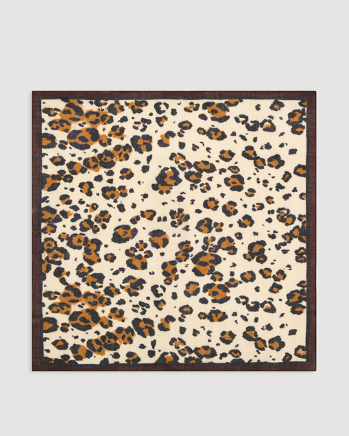 ECHARPE LEOPARD SQUARE BROWN ~ HARTFORD